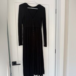 Hatch Maternity Nursing Black Long Sleeve Maxi Dress